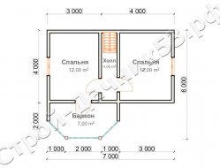Проект дома К-45, план 2-го этажа