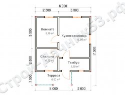 Проект дома ОД-18, план 1-го этажа