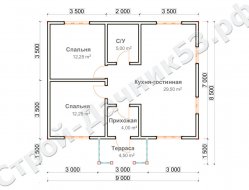 Проект дома ОД-23, план 1-го этажа