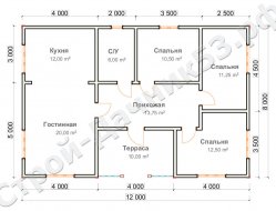 Проект дома ОД-26, план 1-го этажа