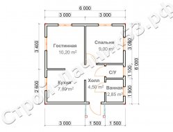 Проект дома ОД–34, план дома