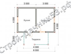 Проект дома ОД-2, план 1-го этажа