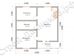 Проект дома П–19, план 2-го этажа