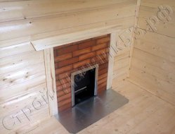 Банная печь, с облицовочным экраном в комнате отдыха бани