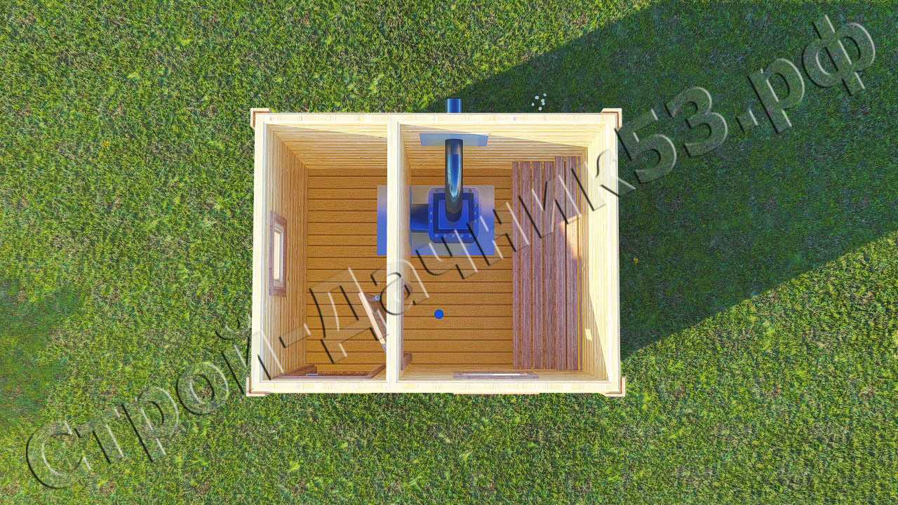 Проект бани МБ-5, вид сверху