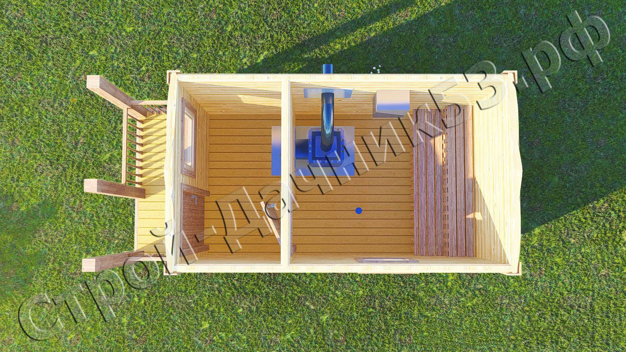 Проект бани МБ-6, вид сверху