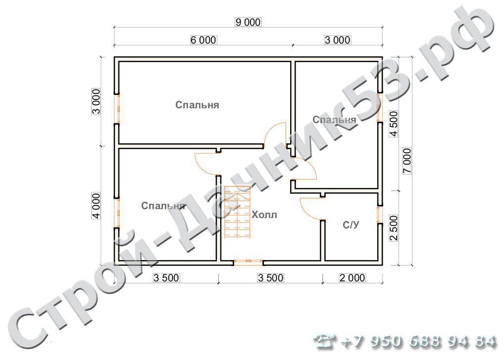  Проект дома П–5, план 2-го этажа