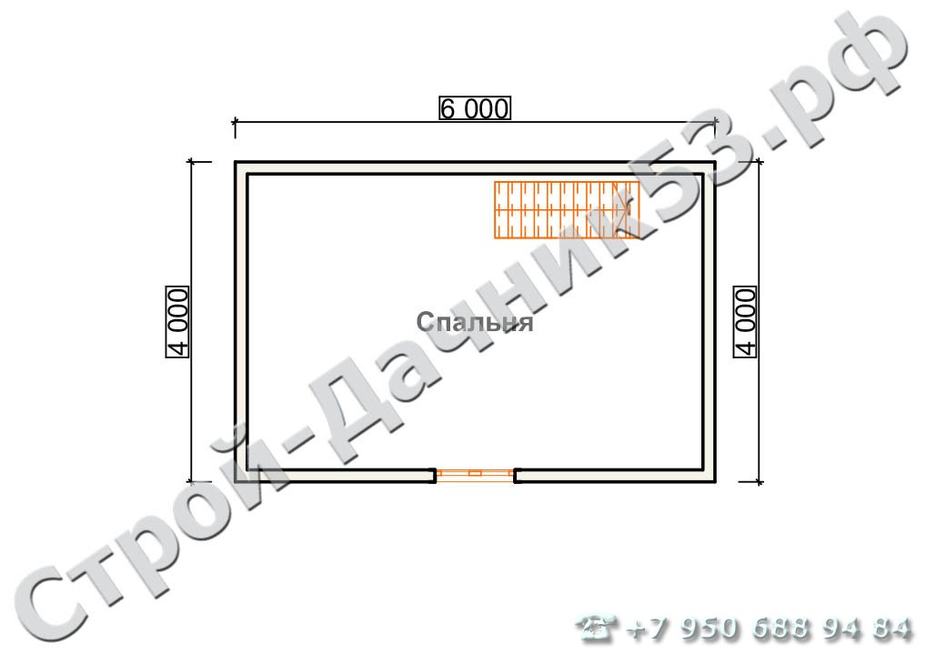 Проект дома К-2, план 2-го этажа