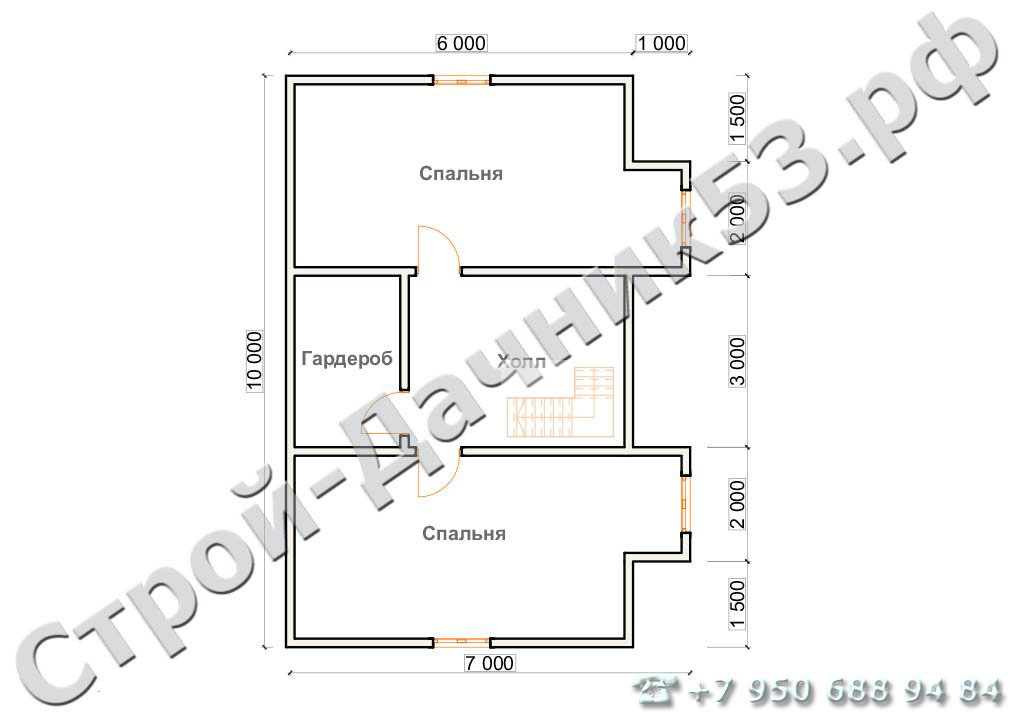 Проект дома К-33, план 2-го этажа