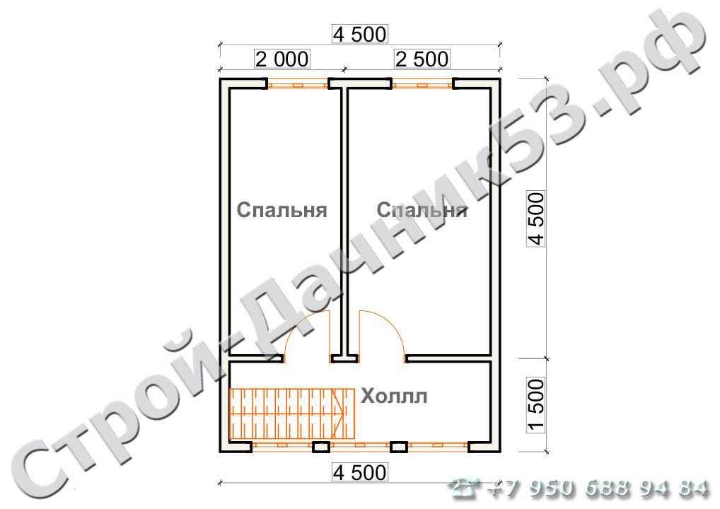 Проект дома К-8, план 2-го этажа