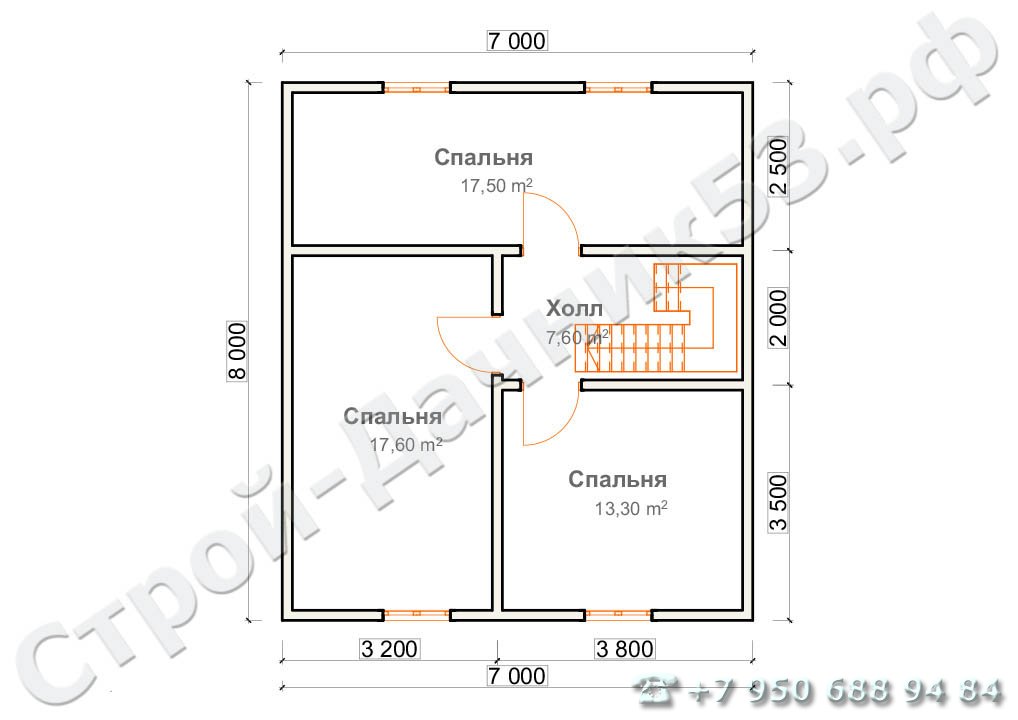  Проект дома П–11, план 2-го этажа