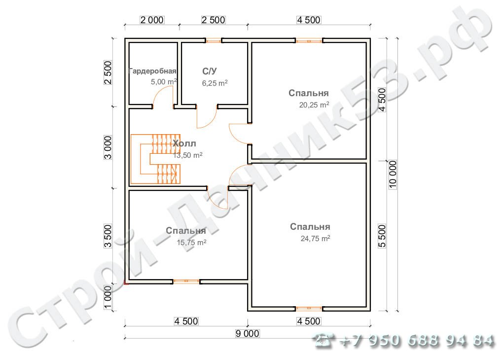  Проект дома П–14, план 2-го этажа