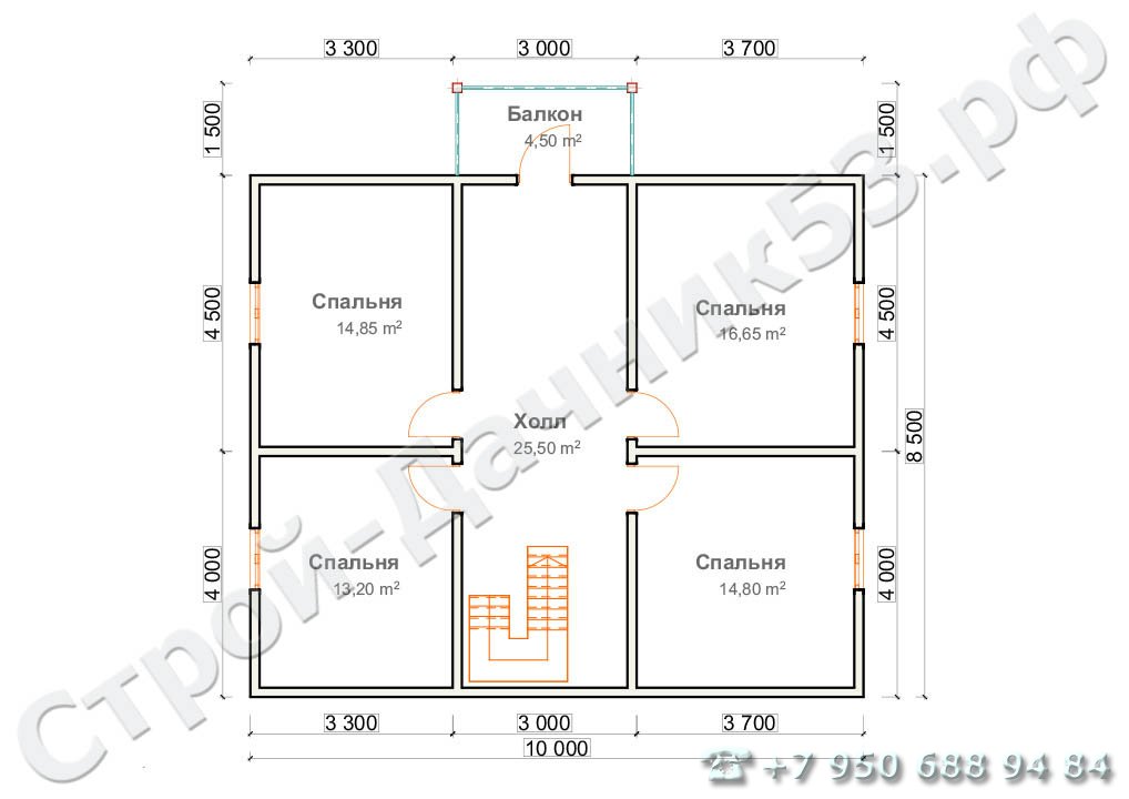  Проект дома П–7, план 2-го этажа