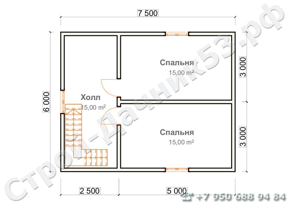  Проект дома П–9, план 2-го этажа
