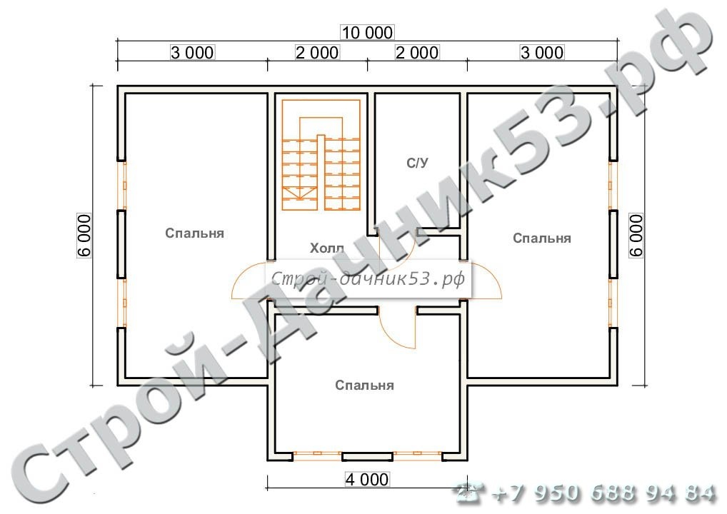 Проект дома К-31, план 2-го этажа