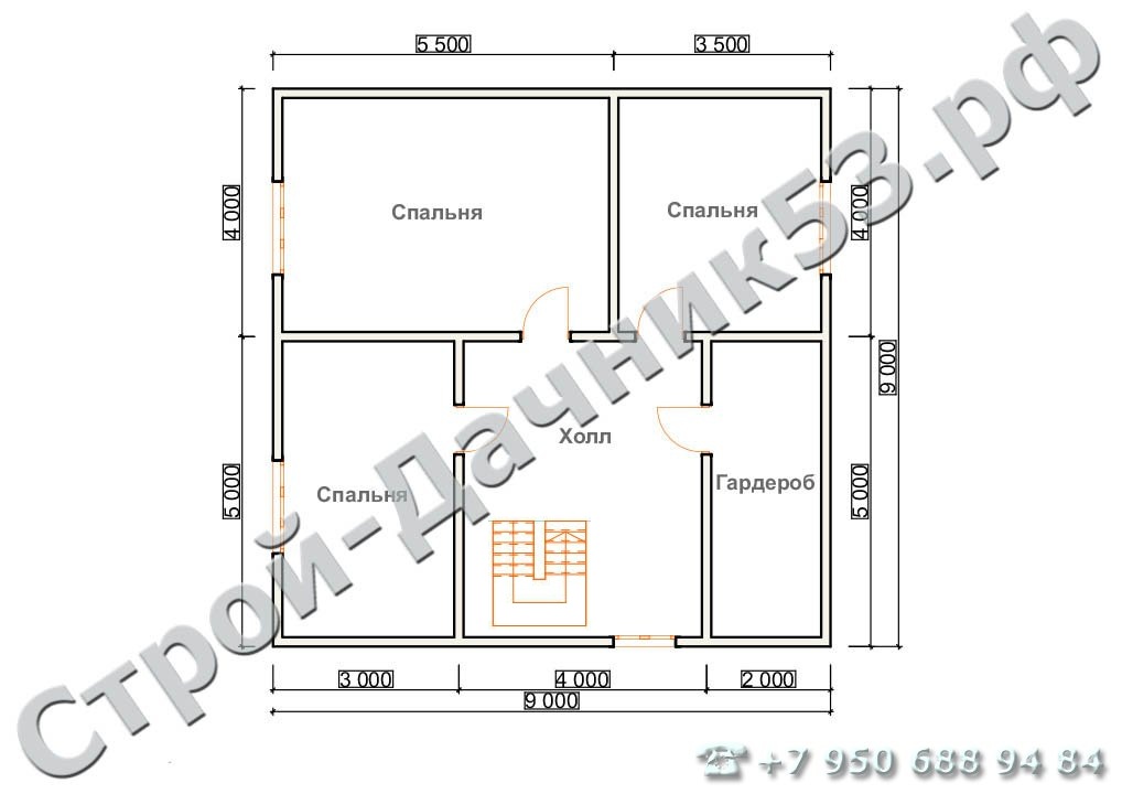 Проект дома К-32, план 2-го этажа
