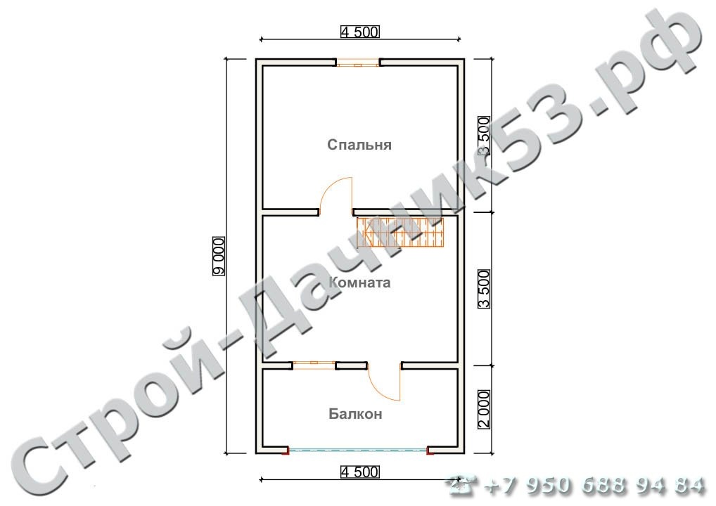 Проект дома К-17, план 2-го этажа