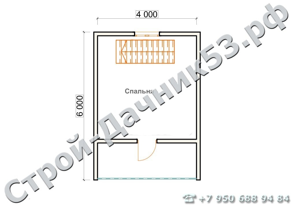 Проект дома К-4, план 2-го этажа