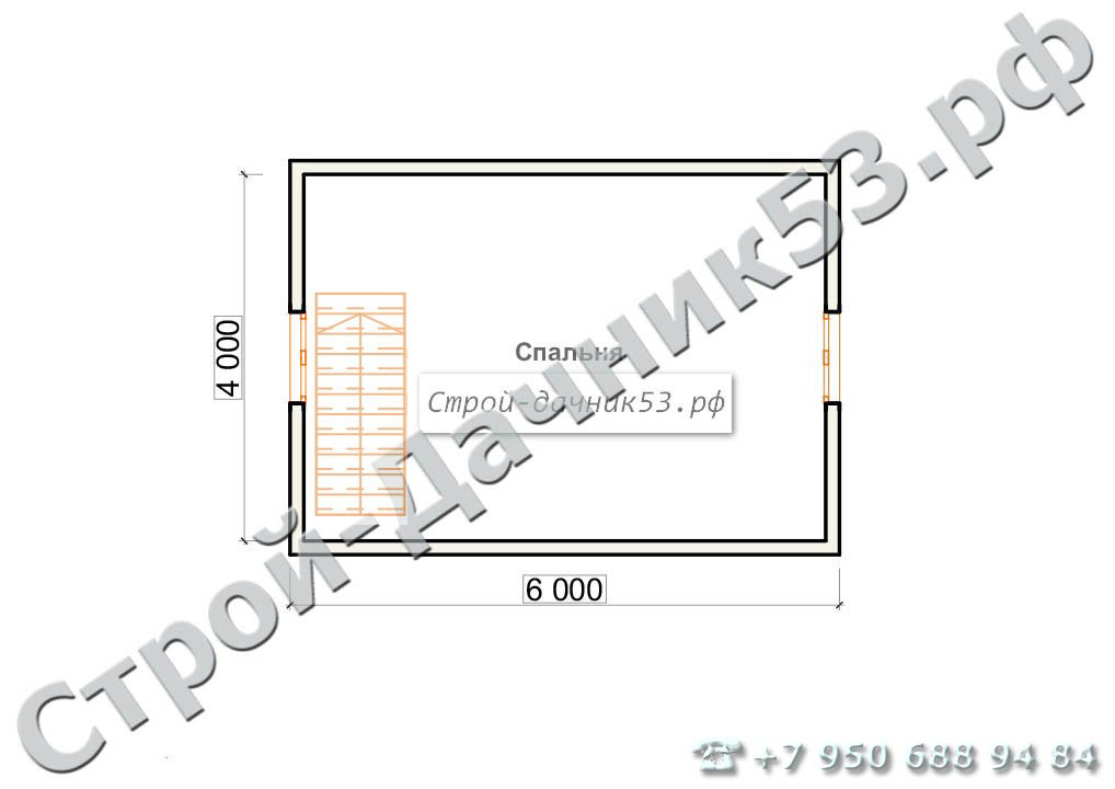 Проект дома К-3, план 2-го этажа