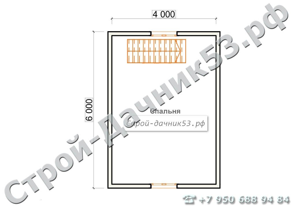 Проект дома К-6, план 2-го этажа