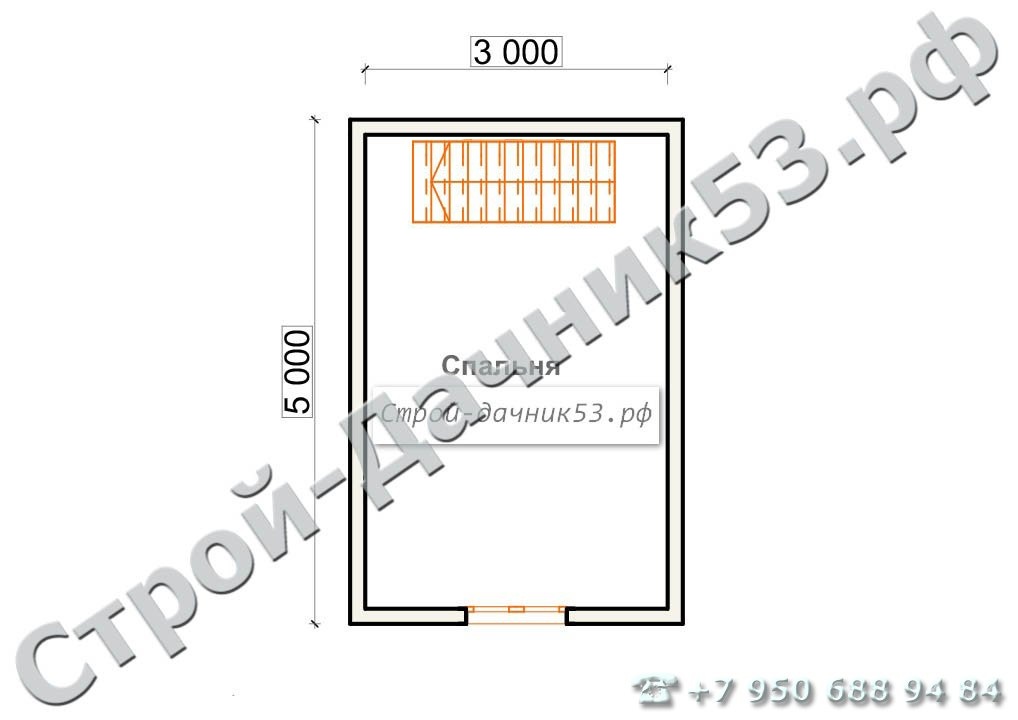 Проект дома К-1, план 2-го этажа