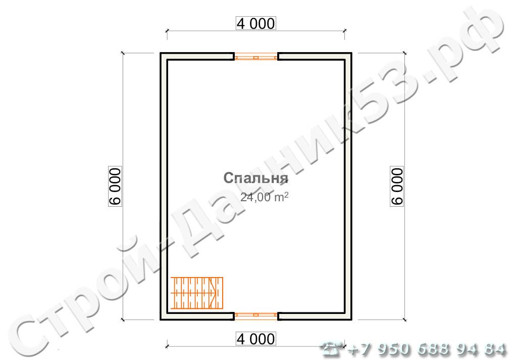 Проект дома К-43, план 2-го этажа