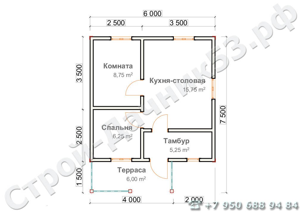 Проект каркасно-щитового дома Д–26