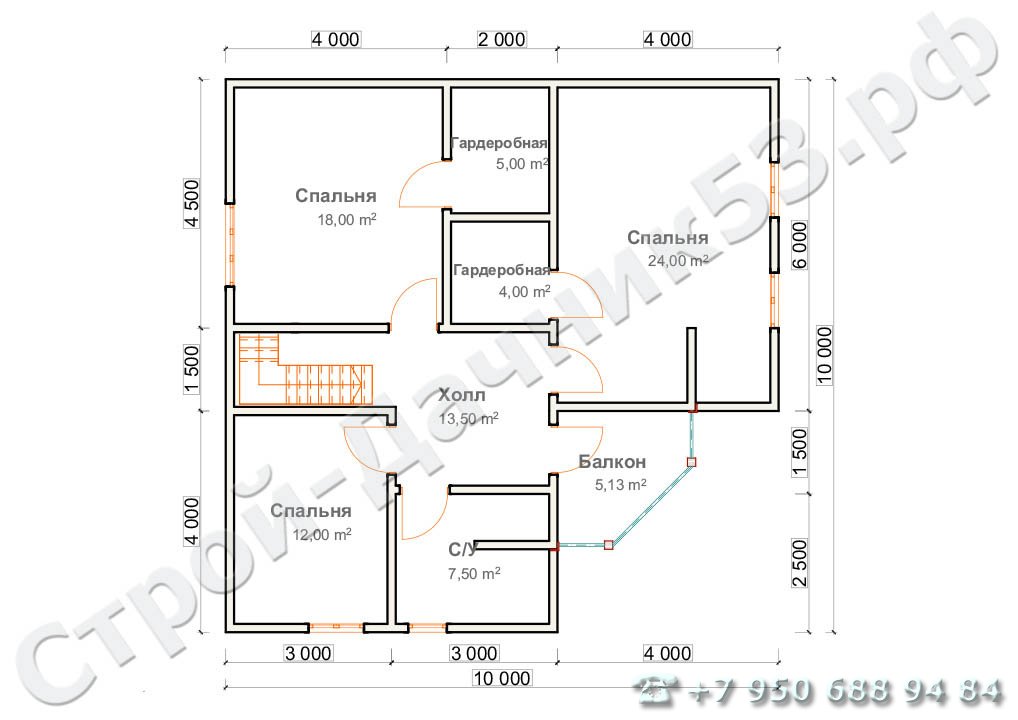  Проект дома П–15, план 2-го этажа